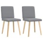 Sillas de comedor giratorias 2 unidades tela gris claro