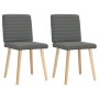 Sillas de comedor 2 unidades tela gris oscuro