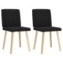 Sillas de comedor 2 unidades tela negro
