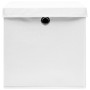 Cajas de almacenaje con tapas 10 uds tela blanco 32x32x32 cm