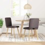 Sillas de comedor 2 unidades tela marrón oscuro