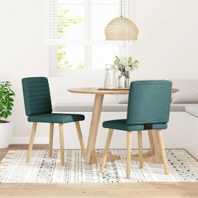 Sillas de comedor 2 unidades tela verde oscuro en Sillas de comedor | Comprar online en Foro24