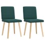 Sillas de comedor 2 unidades tela verde oscuro
