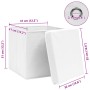 Cajas de almacenaje con tapas 10 uds tela blanco 32x32x32 cm