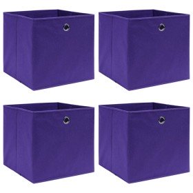 Cajas de almacenaje 4 uds tela morado 32x32x32 cm Cajas de almacenaje 4 uds tela morado 32x32x32 cm
