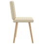 Sillas de comedor 2 unidades tela color crema