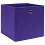 Cajas de almacenaje 4 uds tela morado 32x32x32 cm