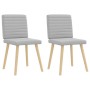 Sillas de comedor 2 uds tela gris nube