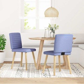Sillas de comedor 2 uds tela azul jeans Sillas de comedor 2 uds tela azul jeans