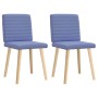 Sillas de comedor 2 uds tela azul jeans