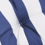 Cojín para palés tela a rayas azul y blanco 60x60x12 cm