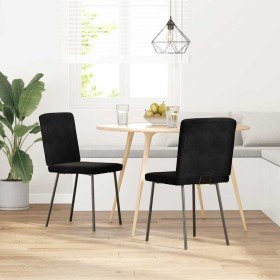 Sillas de comedor 2 unidades terciopelo negro Sillas de comedor 2 unidades terciopelo negro