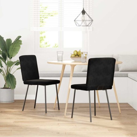 Sillas de comedor 2 unidades terciopelo negro en Sillas de comedor | Comprar online en Foro24