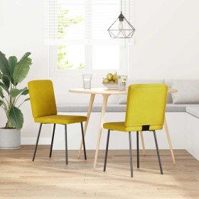 Sillas de comedor 2 unidades terciopelo amarillo en Sillas de comedor | Comprar online en Foro24