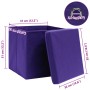 Cajas de almacenaje con tapas 4 uds tela morado 32x32x32 cm