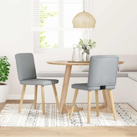 Sillas de comedor giratorias 2 unidades tela gris claro Sillas de comedor giratorias 2 unidades tela gris claro