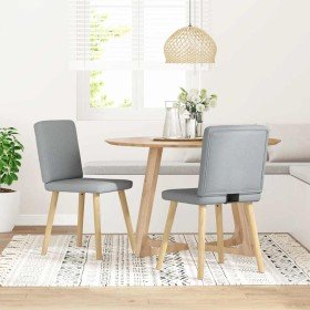 Sillas de comedor giratorias 2 unidades tela gris claro Sillas de comedor giratorias 2 unidades tela gris claro