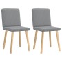 Sillas de comedor giratorias 2 unidades tela gris claro