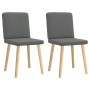 Sillas de comedor 2 unidades tela gris oscuro
