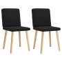 Sillas de comedor 2 unidades tela negro
