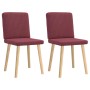 Sillas de comedor 2 unidades tela rojo tinto