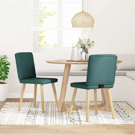 Sillas de comedor 2 unidades tela verde oscuro en Sillas de comedor | Comprar online en Foro24