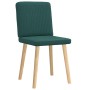 Sillas de comedor 2 unidades tela verde oscuro