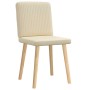 Sillas de comedor 2 unidades tela color crema