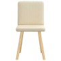 Sillas de comedor 2 unidades tela color crema