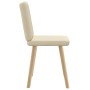Sillas de comedor 2 unidades tela color crema