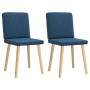 Sillas de comedor 2 unidades tela azul