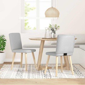 Sillas de comedor 2 uds tela gris nube Sillas de comedor 2 uds tela gris nube