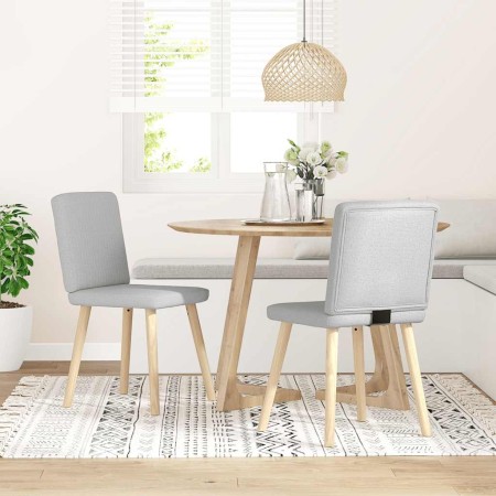 Sillas de comedor 2 uds tela gris nube