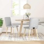 Sillas de comedor 2 uds tela gris nube