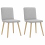 Sillas de comedor 2 uds tela gris nube