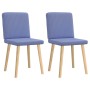 Sillas de comedor 2 uds tela azul jeans