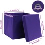 Cajas de almacenaje con tapas 10 uds tela morado 32x32x32 cm