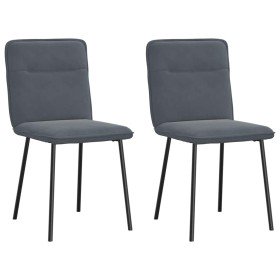 Sillas de comedor 2 unidades terciopelo gris oscuro Sillas de comedor 2 unidades terciopelo gris oscuro