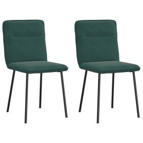 Sillas de comedor 2 unidades terciopelo verde oscuro Sillas de comedor 2 unidades terciopelo verde oscuro