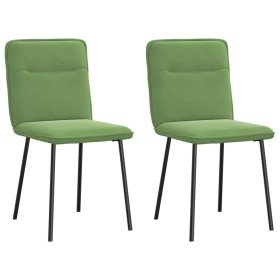 Sillas de comedor 2 unidades terciopelo verde claro Sillas de comedor 2 unidades terciopelo verde claro