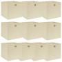 Cajas de almacenaje 10 uds tela crema 32x32x32 cm