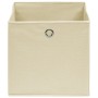 Cajas de almacenaje 10 uds tela crema 32x32x32 cm