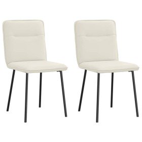 Sillas de comedor 2 unidades terciopelo crema