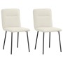 Sillas de comedor 2 unidades terciopelo crema