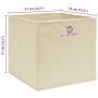 Cajas de almacenaje 10 uds tela crema 32x32x32 cm