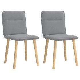 Sillas de comedor giratorias 2 unidades tela gris claro Sillas de comedor giratorias 2 unidades tela gris claro