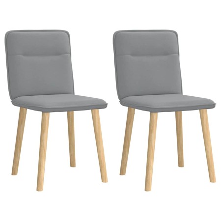 Sillas de comedor giratorias 2 unidades tela gris claro