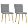 Sillas de comedor giratorias 2 unidades tela gris claro