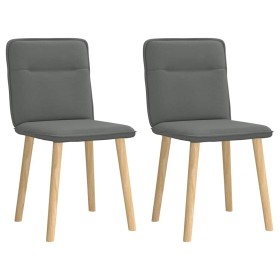 Sillas de comedor 2 unidades tela gris oscuro Sillas de comedor 2 unidades tela gris oscuro
