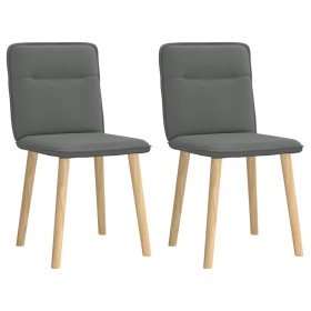 Sillas de comedor 2 unidades tela gris oscuro Sillas de comedor 2 unidades tela gris oscuro